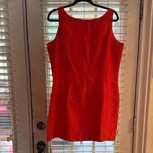 Victoria Holley Elegant Orange Sleeveless Silk Dress